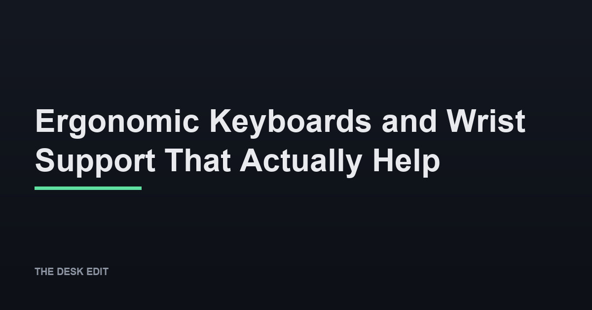 Ergonomic Keyboards and Wrist Support That Actually Help